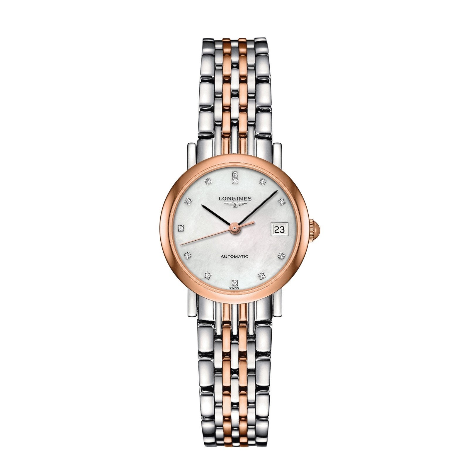 Orologio Longines con quadrante madreperla e cinturino bicolore acciaio/oro 18kt