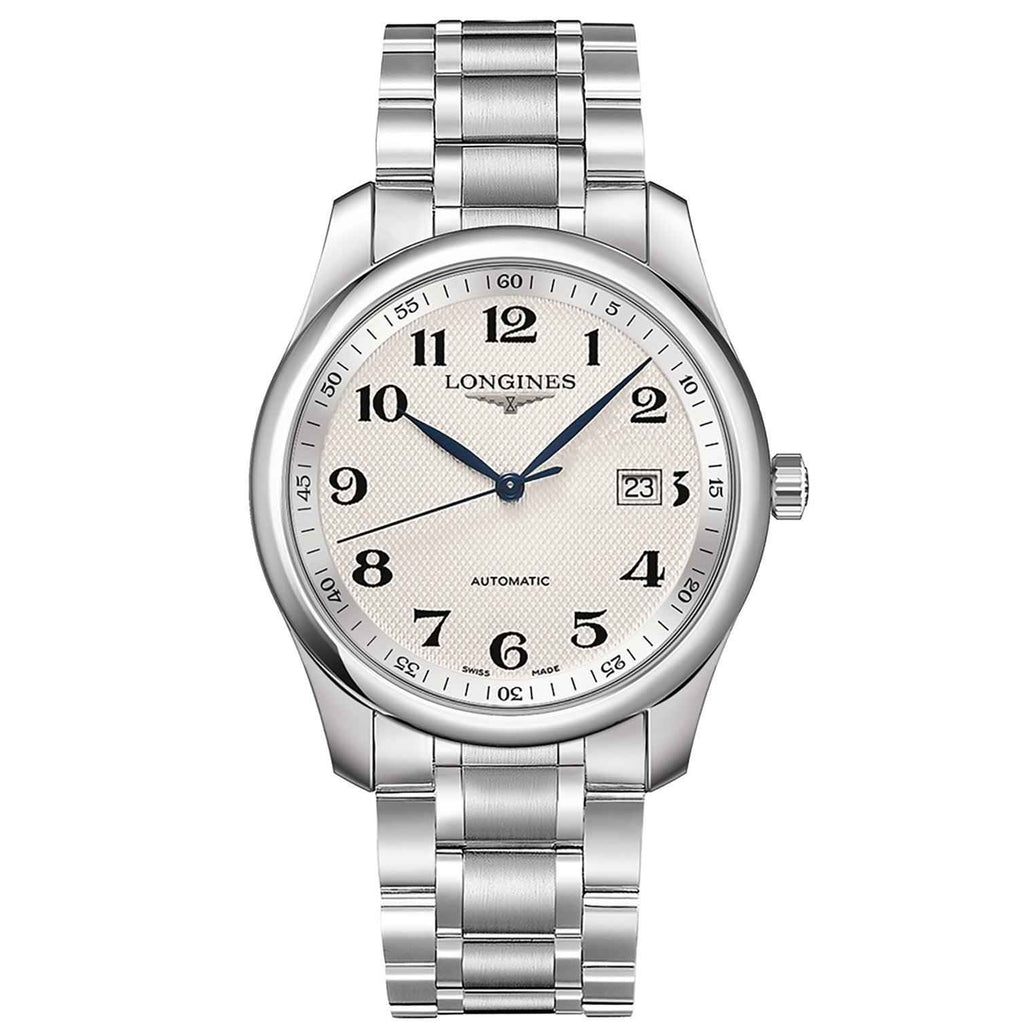 Orologio automatico Longines con quadrante argento e bracciale in acciaio