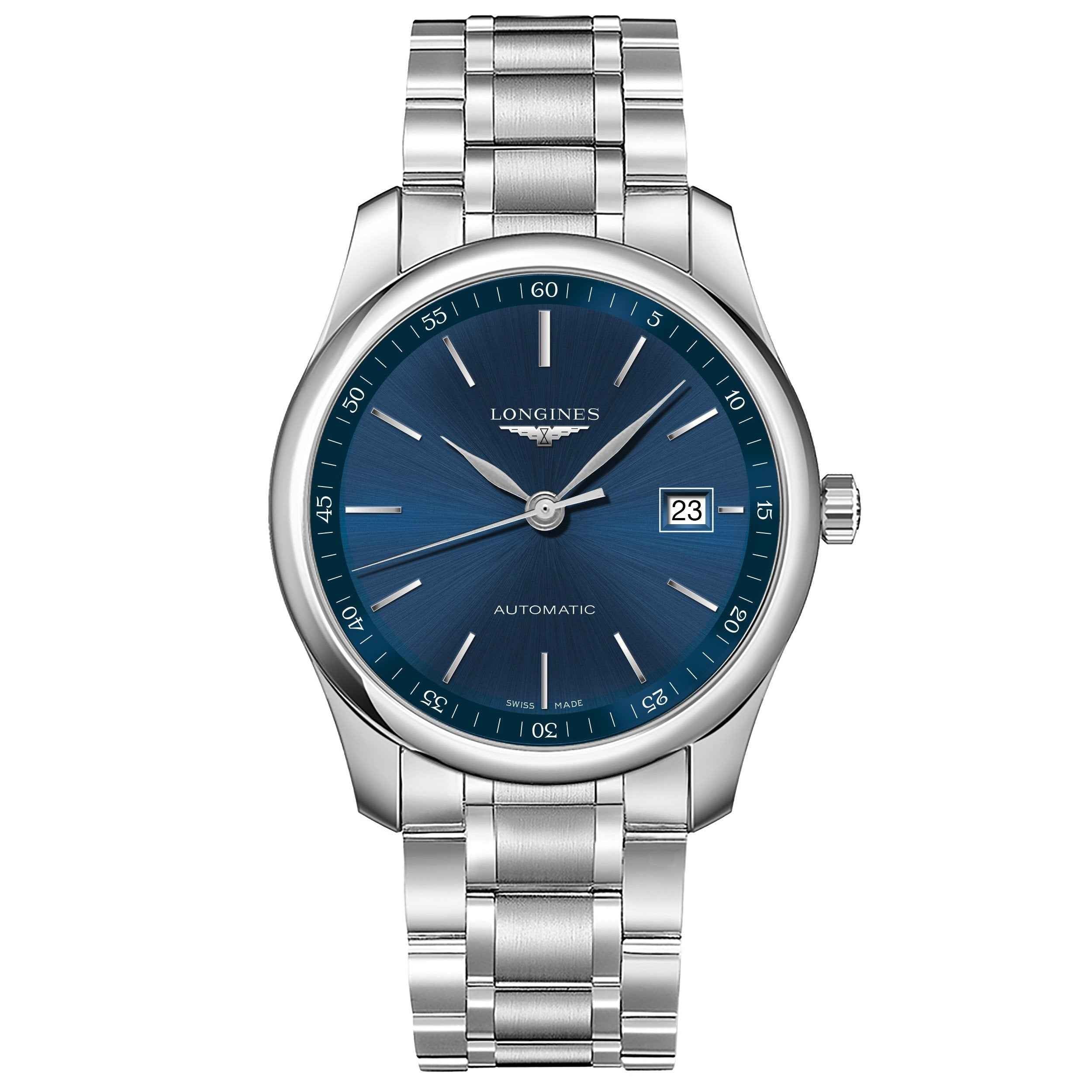 Orologio Longines Master Collection 40mm automatico in acciaio, quadrante blu e datario