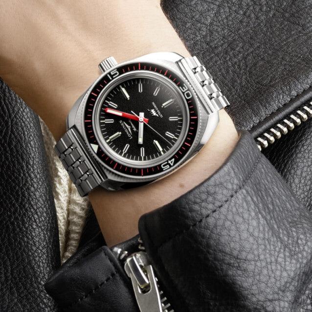 Orologio Longines Ultra-Chron 43 mm nero automatico in acciaio, bracciale nero