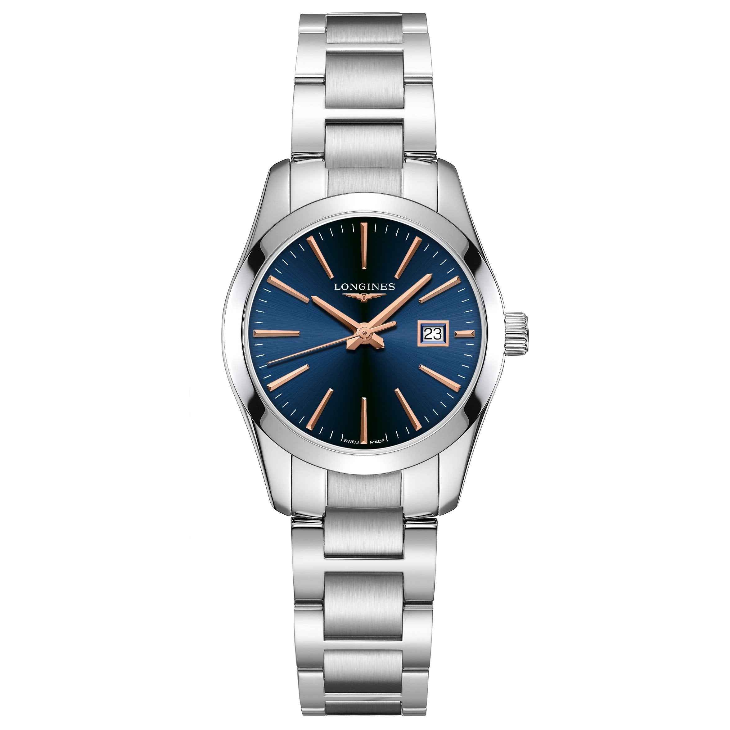 Orologio da uomo Longines Conquest Classic con quadrante blu e cinturino in acciaio