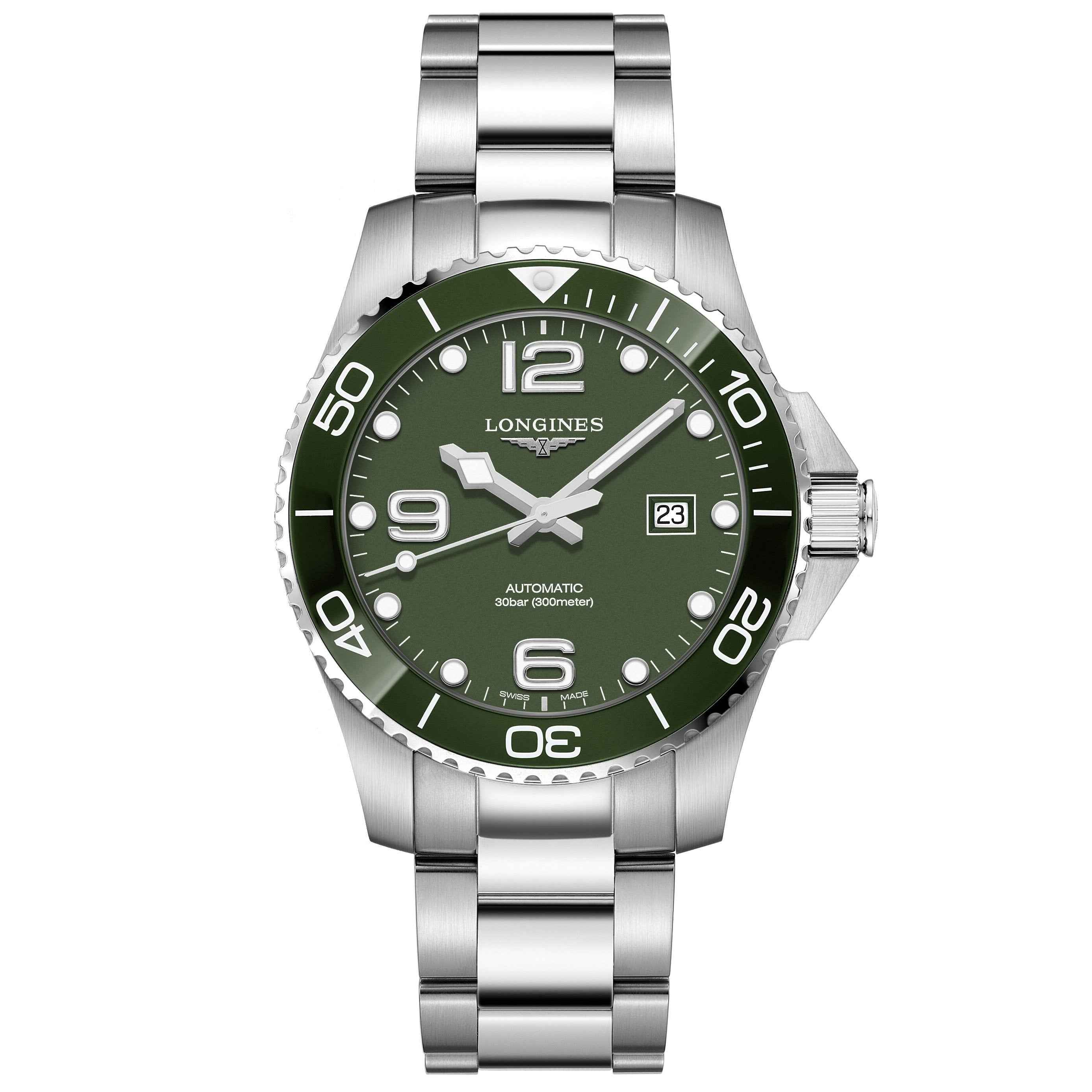 Orologio Longines HydroConquest da uomo in acciaio con quadrante verde 43 mm automatico