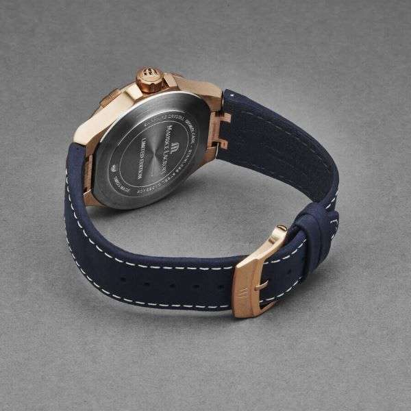 Maurice Lacroix AIKON Bronze Limited Edition Uomo 44 mm Bronzo Quadrante Blu Vetro Zaffiro Quarzo Swiss Made Cinturino Pelle Blu Data 10 ATM 500 Pezzi Ref. AI1028-BRZ01-420-1 Oasi Watch