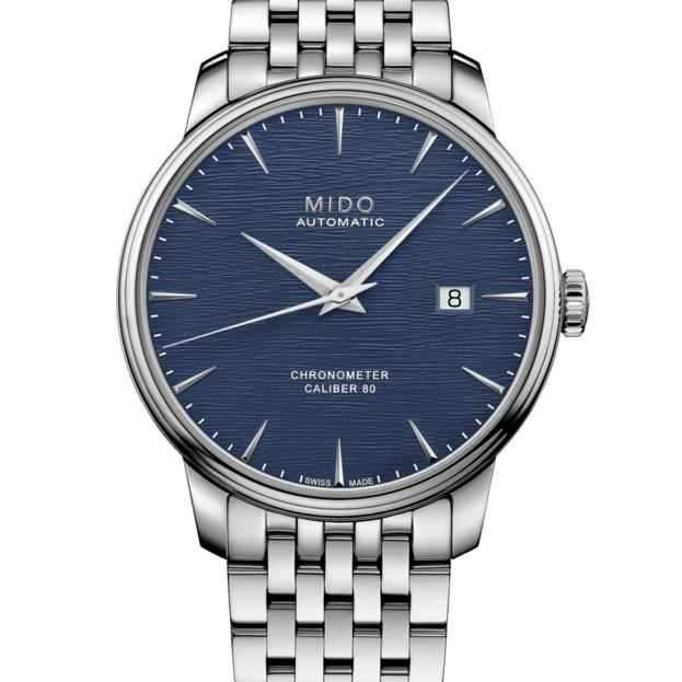 Orologio automatico 40mm con cinturino in acciaio e quadrante blu con indici