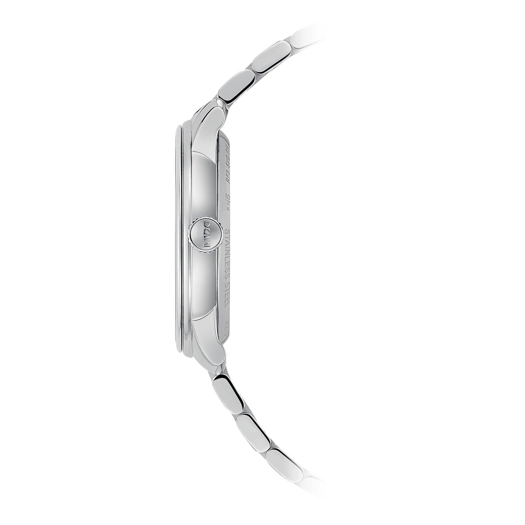 Orologio da polso da donna in acciaio, quadrante bianco, cassa 33 mm