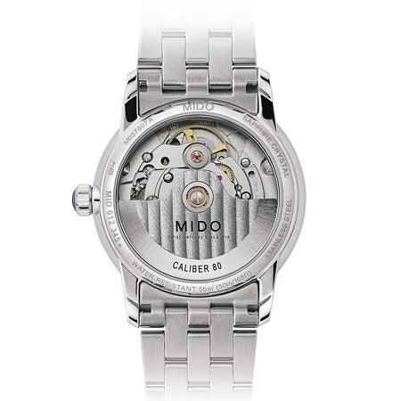 Orologio automatico da donna con fondello a vista e cinturino in acciaio
