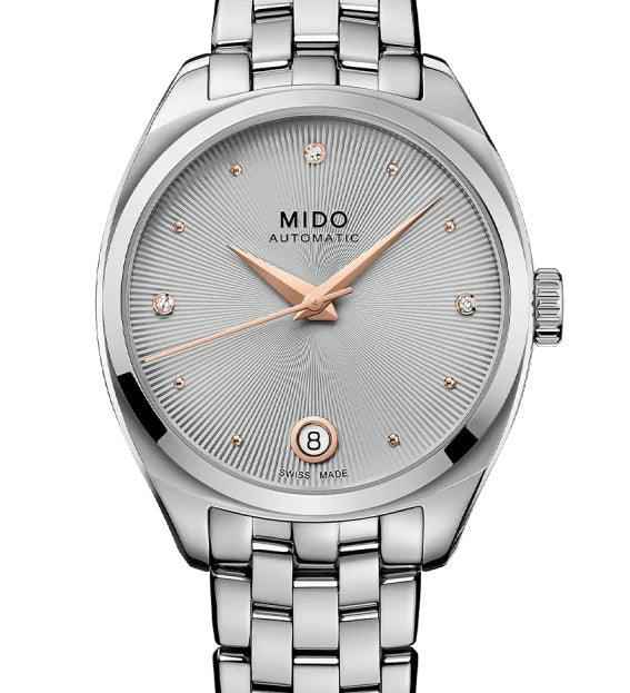 Orologio donna automatico MIDO, quadrante grigio, bracciale in acciaio, 33 mm