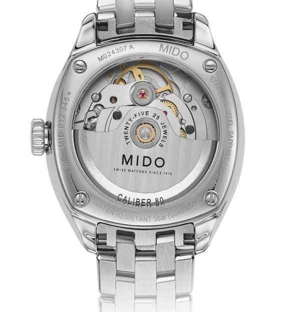 Orologio MIDO automatico con fondello a vista e bracciale in acciaio