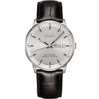 MIDO Commander Chronometer Automatico Uomo 40 mm Acciaio Quadrante Argento Vetro Zaffiro COSC Day-Date Caliber 80 Si Cinturino Pelle Nero 50 m Swiss Made Ref. M021.431.16.031.00