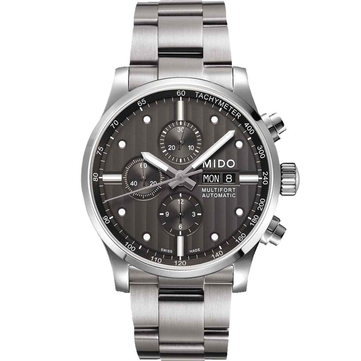 Orologio Mido Multifort Chronograph 44mm antracite automatico acciaio con tachimetro