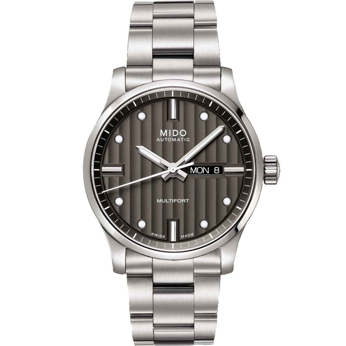 Orologio automatico Mido Multifort 42 mm antracite con bracciale in acciaio e datario