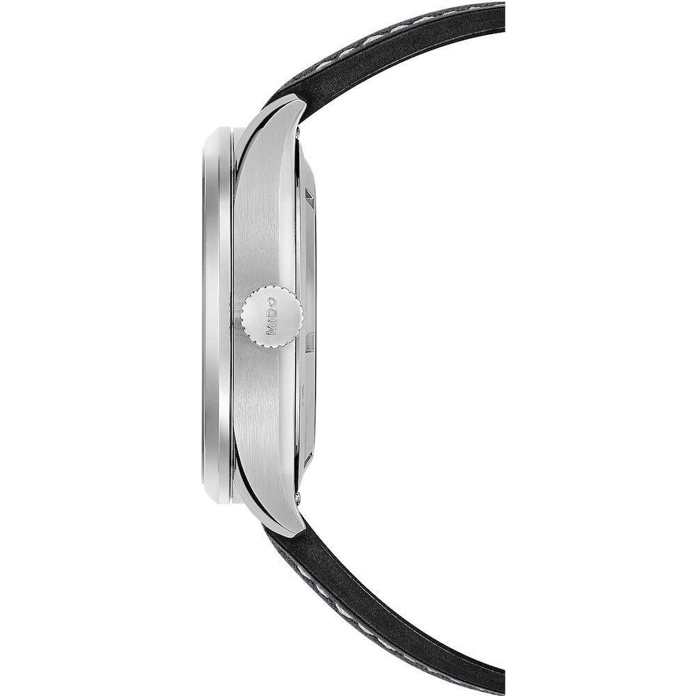 Orologio automatico Mido Multifort 42 mm: cassa acciaio con cinturino nero