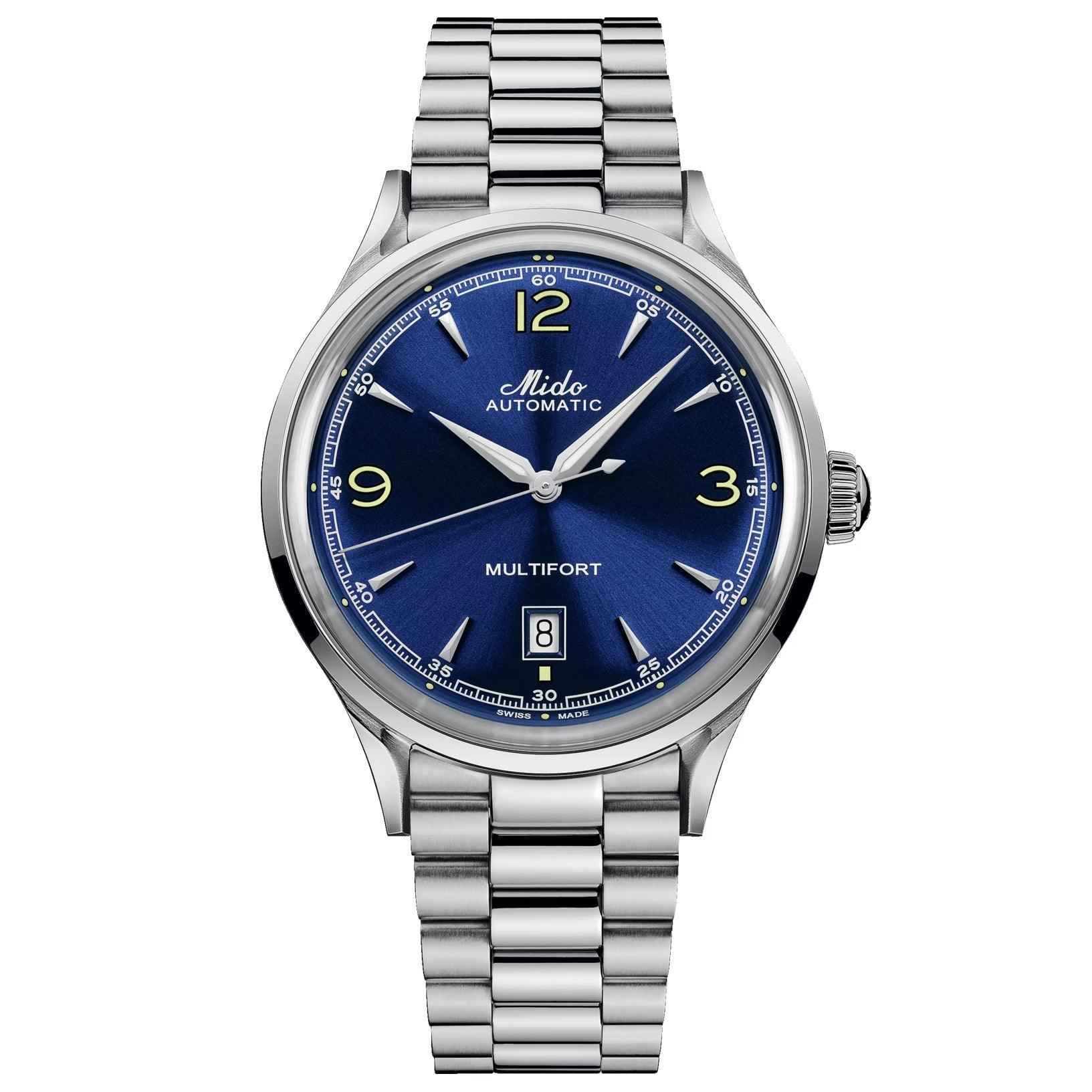 Orologio Mido Multifort 40 mm automatico, quadrante blu, bracciale in acciaio