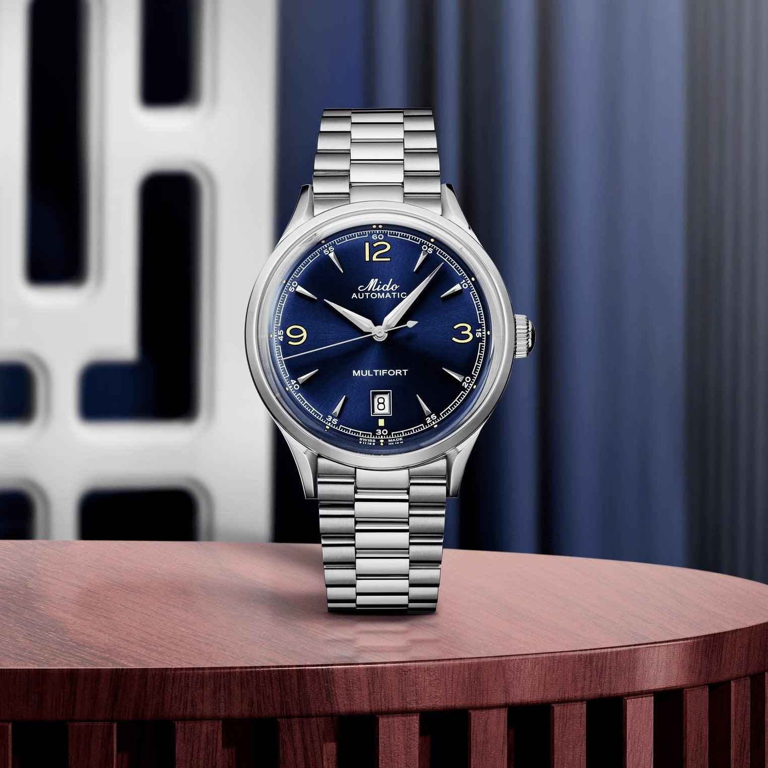 Orologio Mido Multifort 40 mm automatico, quadrante blu, bracciale in acciaio