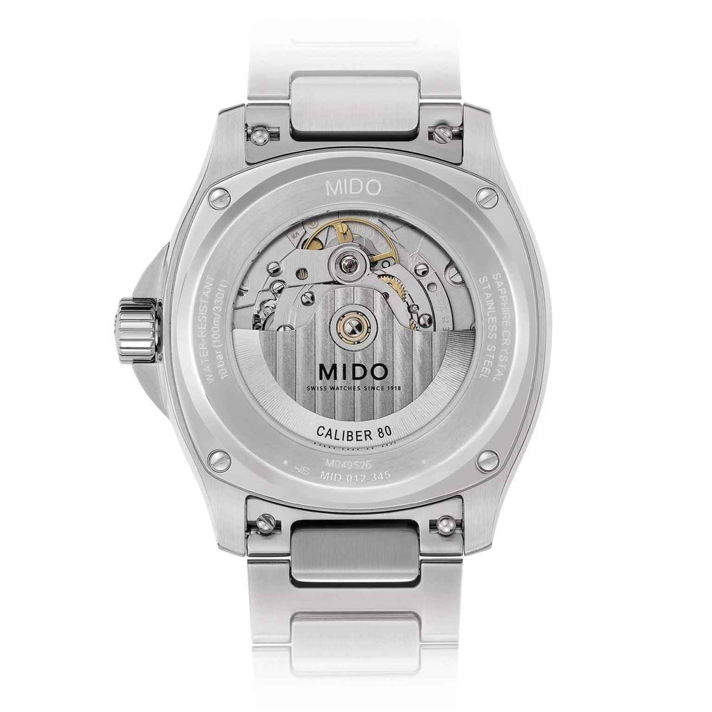Orologio automatico in acciaio con fondello trasparente e movimento visibile