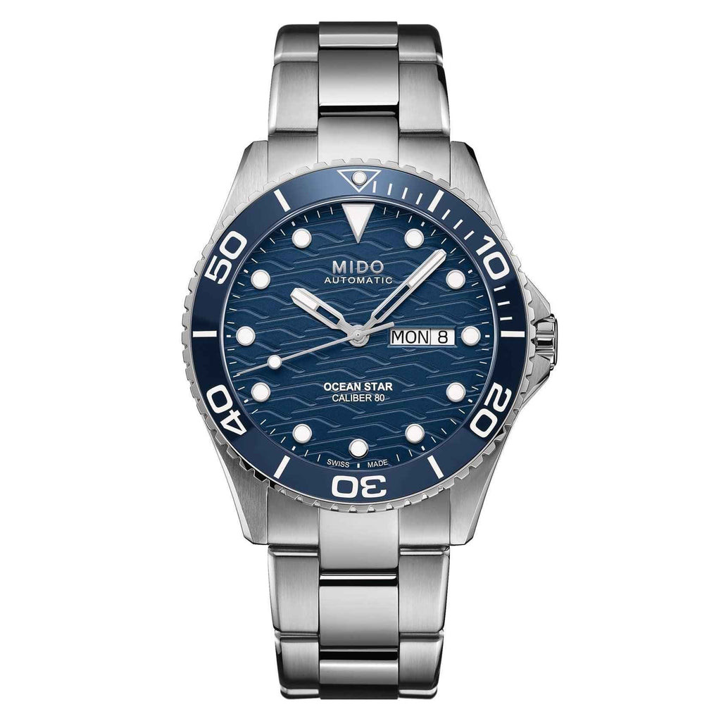 Orologio automatico Ocean Star 200C 42 mm in acciaio, quadrante blu, datario