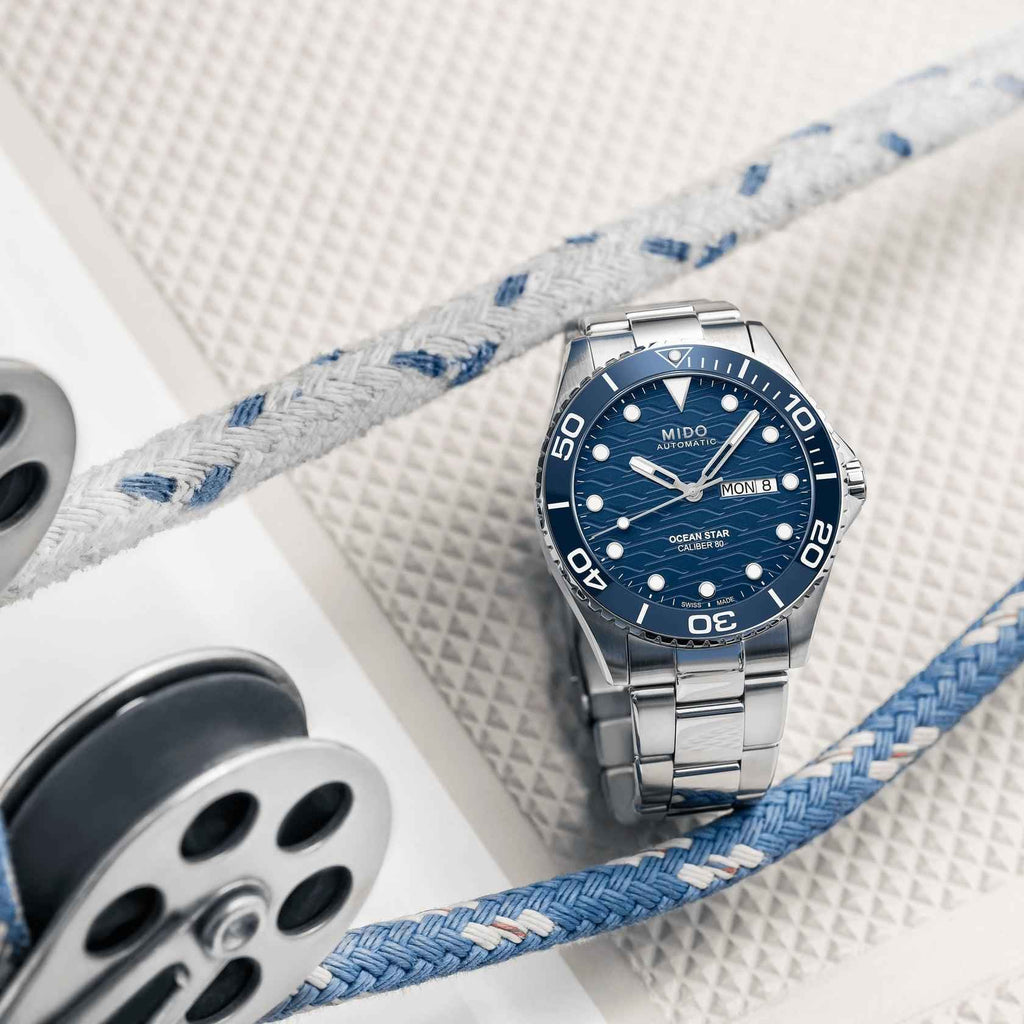 Orologio automatico Ocean Star 200C 42 mm con bracciale in acciaio, quadrante blu