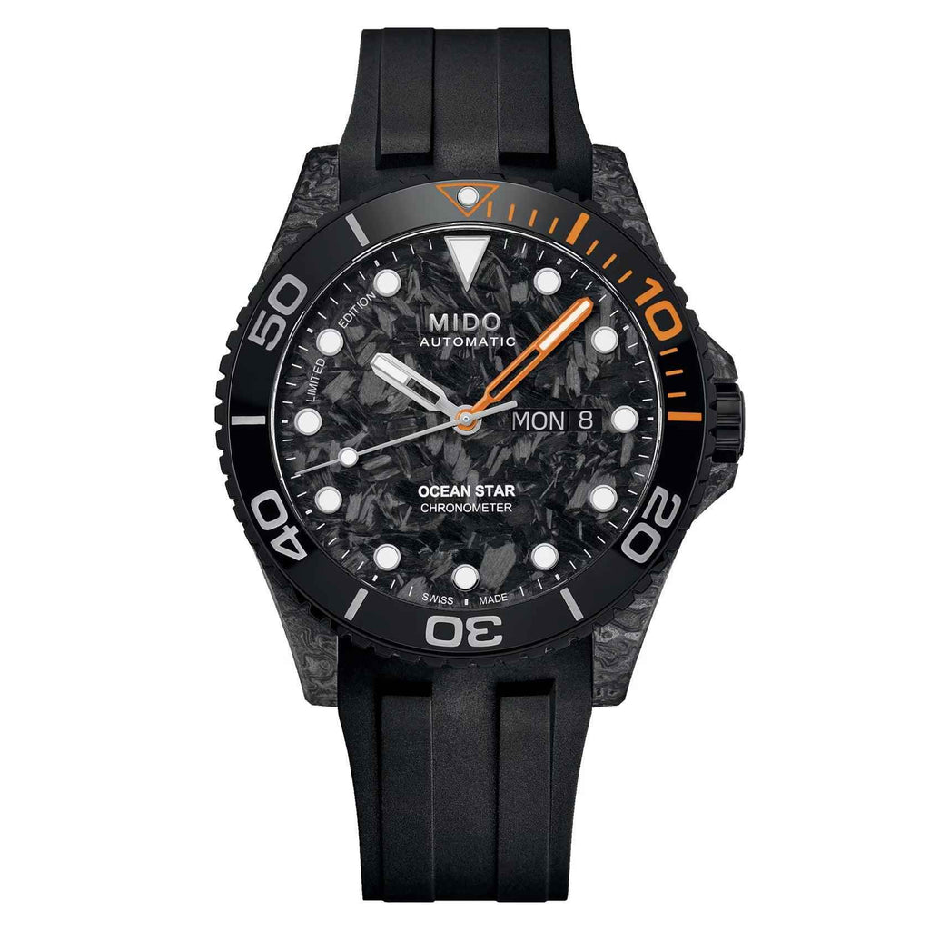 Orologio Mido Ocean Star 200C nero automatico, quadrante in fibra di carbonio 42mm