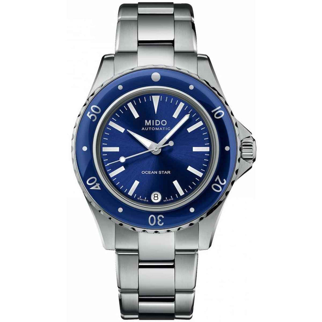 Orologio automatico Ocean Star in acciaio con quadrante blu e bracciale