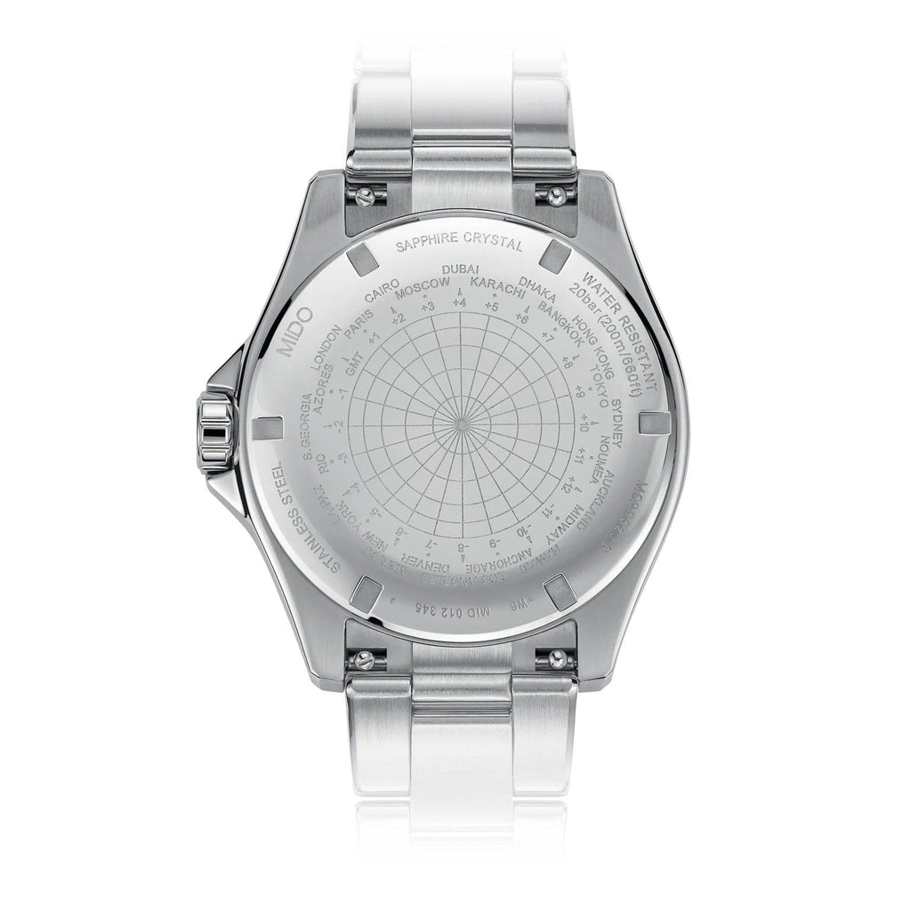 Orologio MIDO Ocean Star GMT, retro in acciaio con incisioni e cristallo zaffiro
