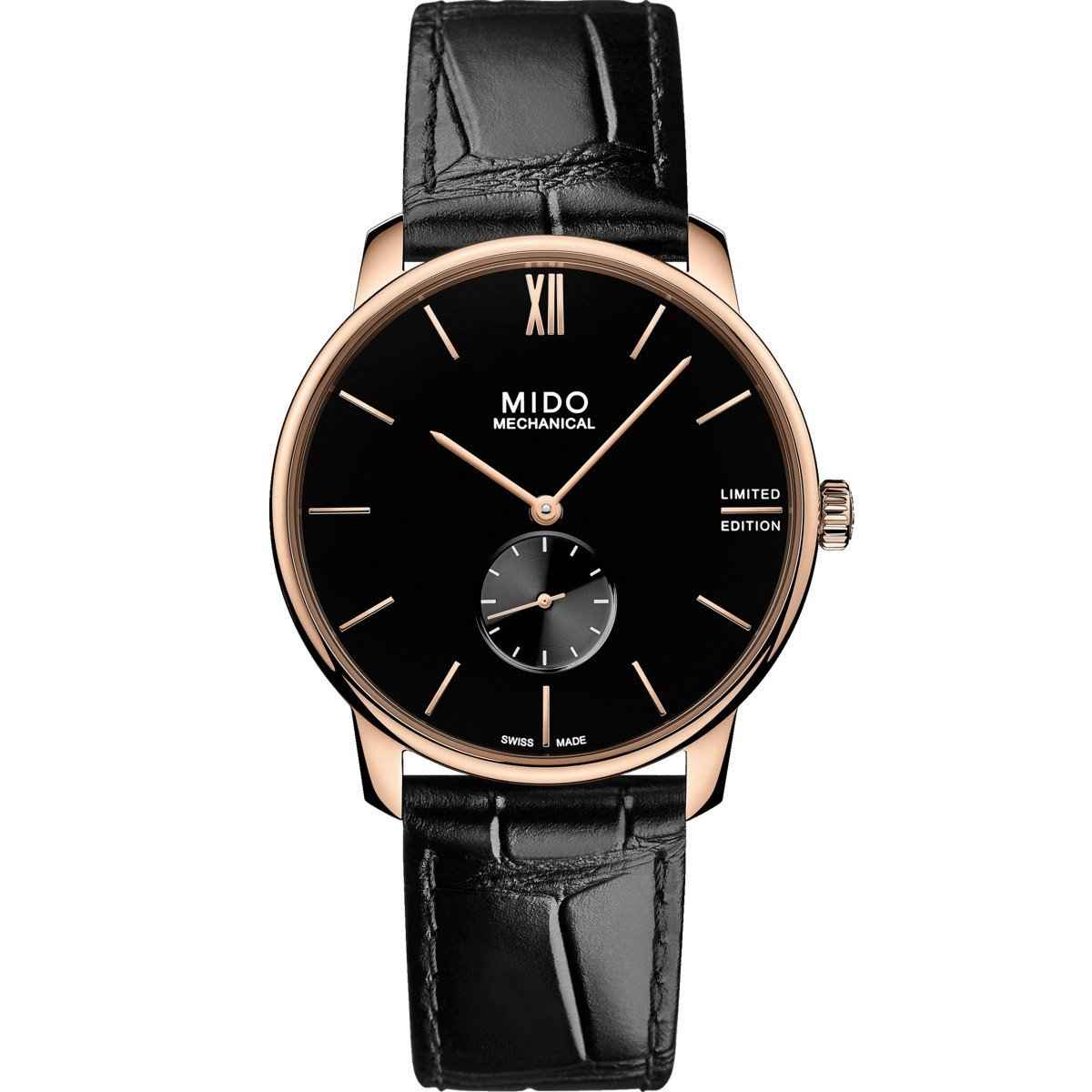 Orologio Mido Baroncelli nero con quadrante nero Limited Edition e cinturino in pelle