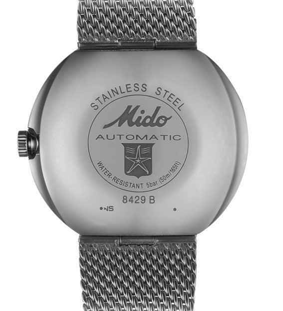 Retro orologio automatico: cassa acciaio inox e cinturino maglia, scritte e stella