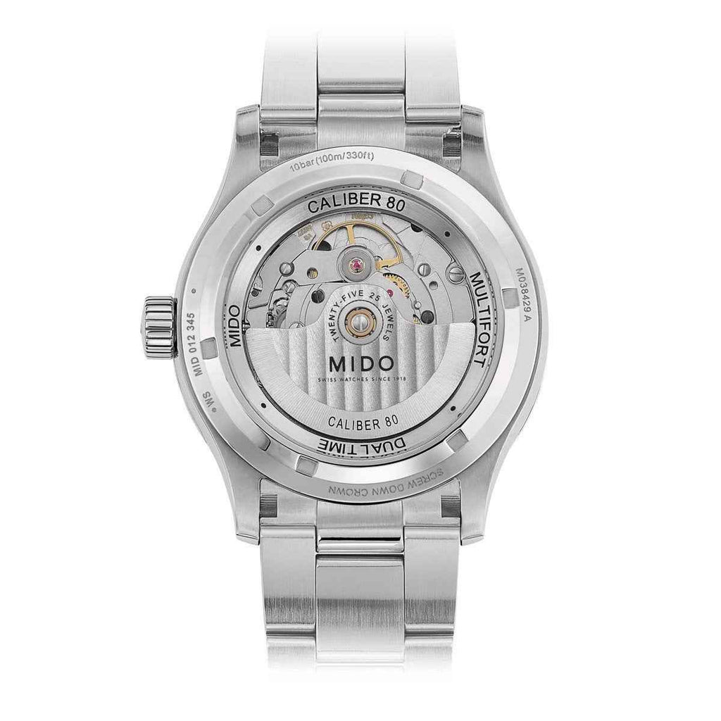 Orologio automatico in acciaio con fondello a vista e movimento Calibre 80