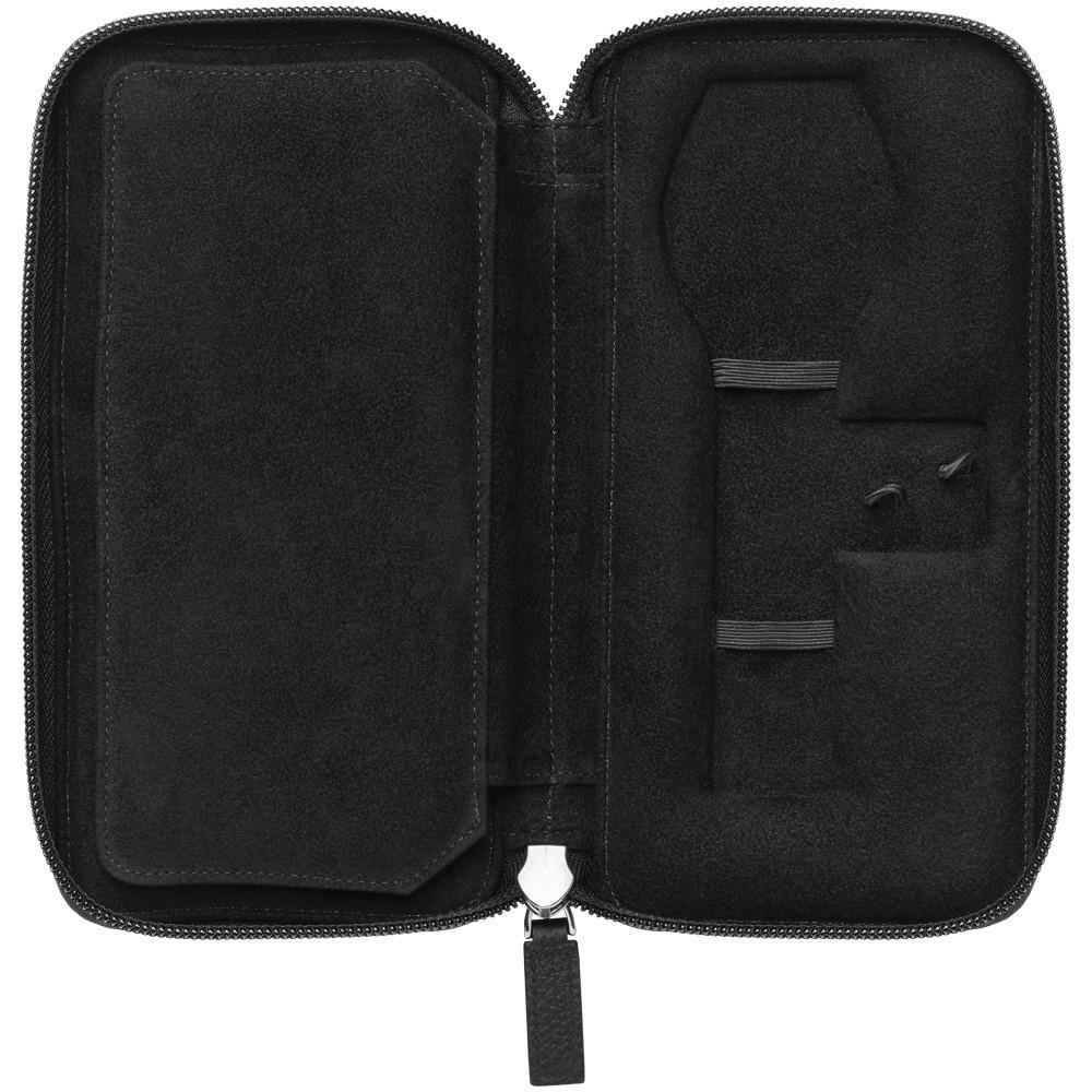Astuccio nero per 2 orologi con interno imbottito e 2 scomparti