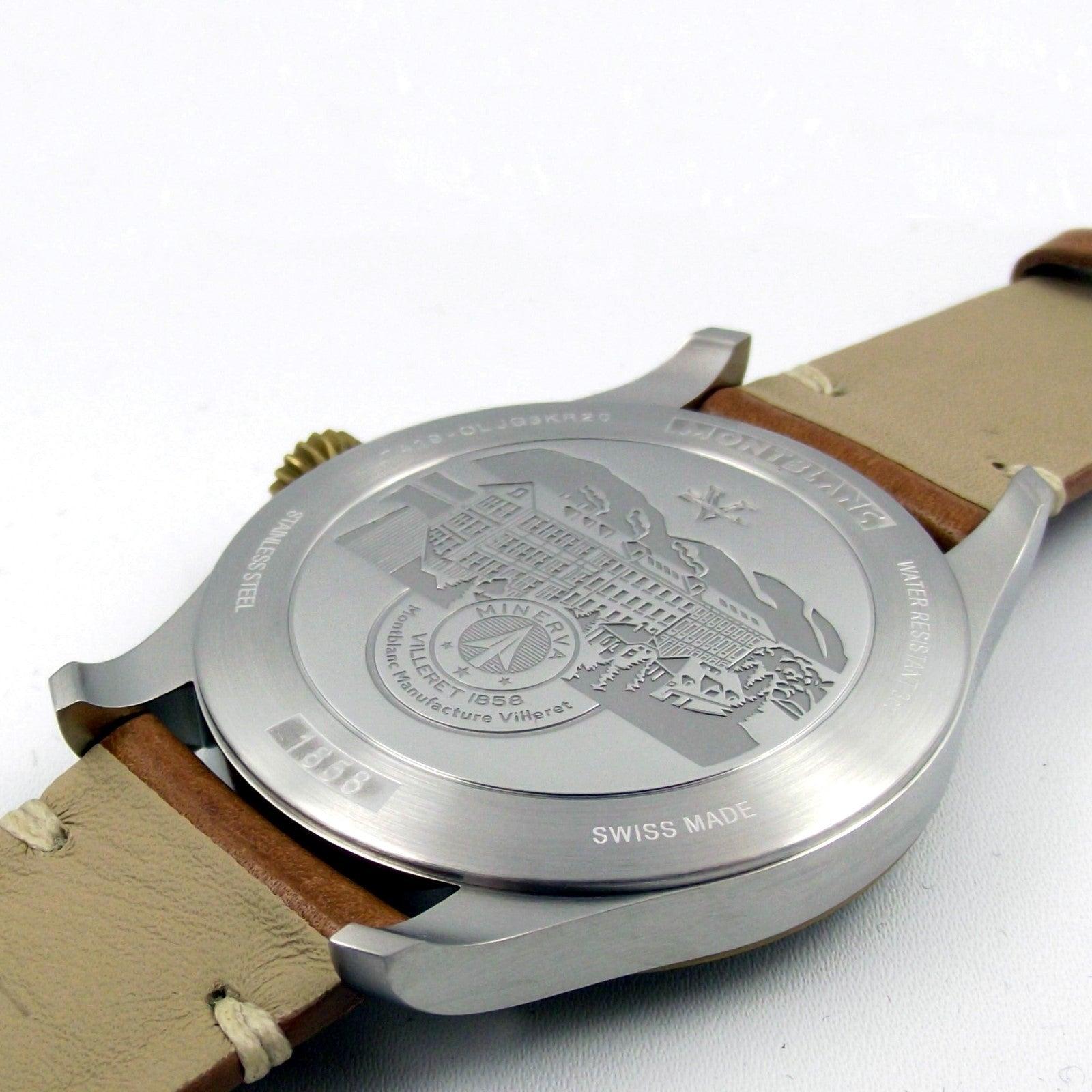 Montblanc orologio 1858 Automatic 44mm nero automatico acciaio e bronzo 116241 Capodagli 1937