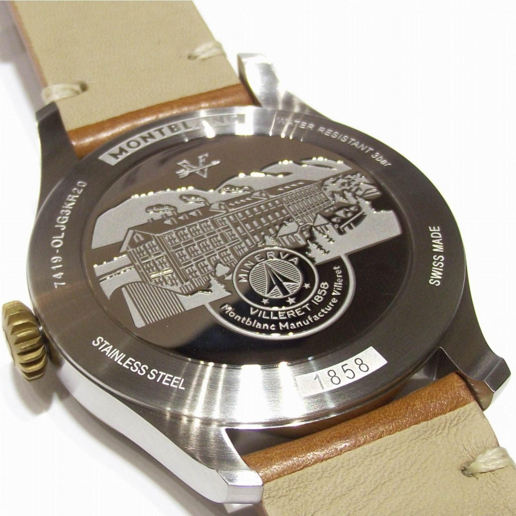 Montblanc orologio 1858 Automatic 44mm nero automatico acciaio e bronzo 116241 Capodagli 1937