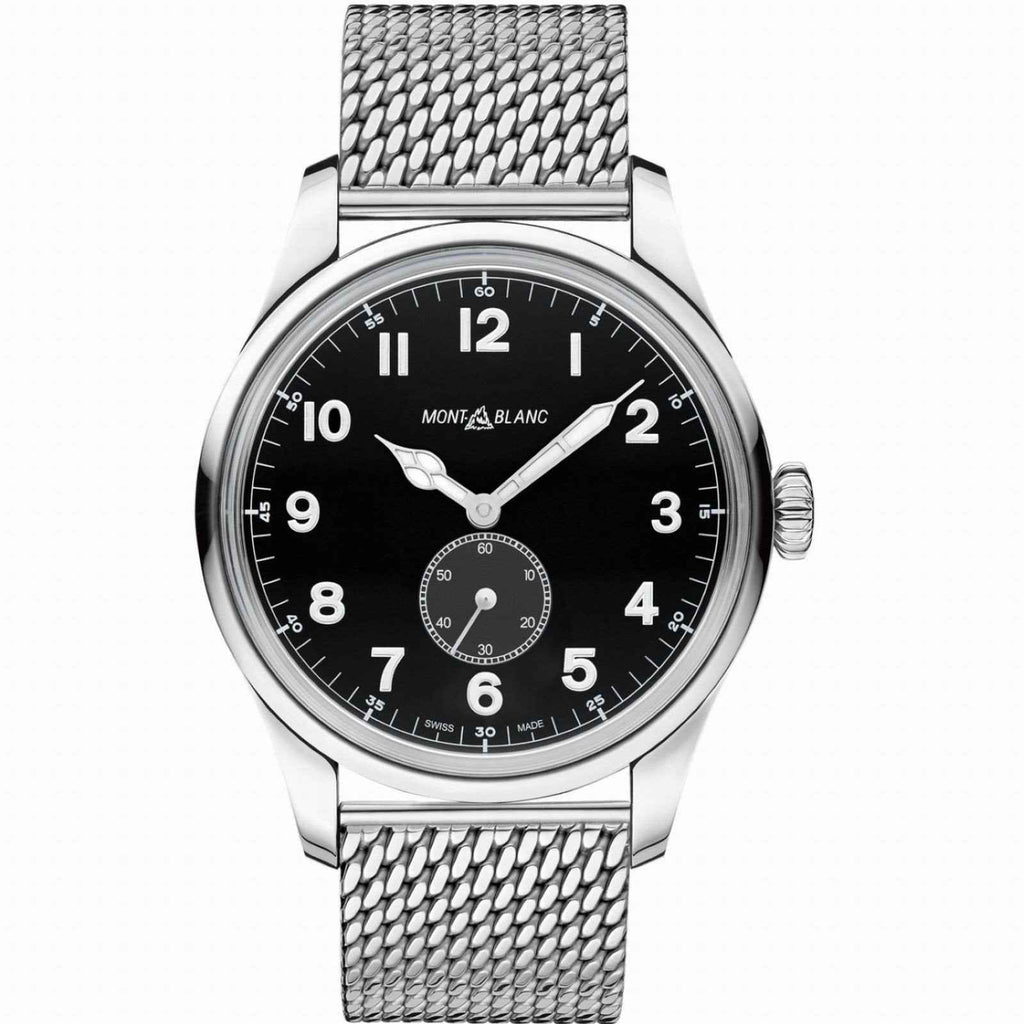 Orologio Montblanc 1858 Automatico, quadrante nero, cinturino maglia d’acciaio