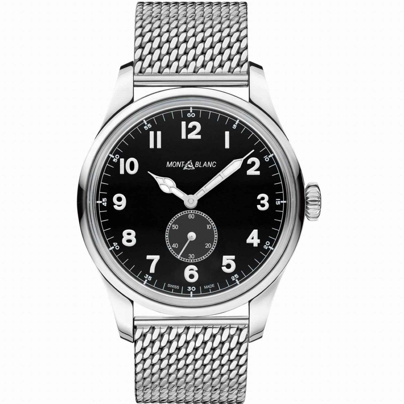 Orologio Montblanc 1858 Automatico, quadrante nero, cinturino maglia d’acciaio