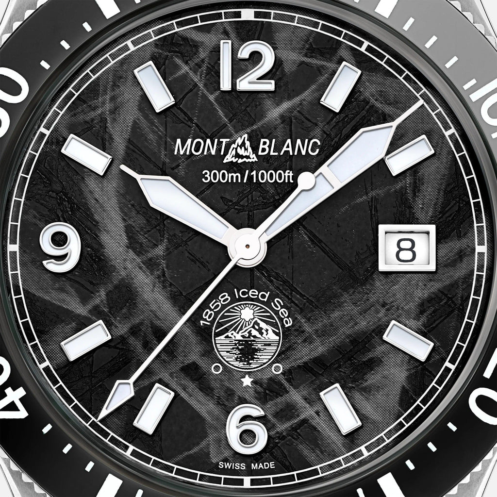 Montblanc orologio 1858 Ice Sea Automatic Date 41mm nero automatico acciaio 129371 Capodagli 1937