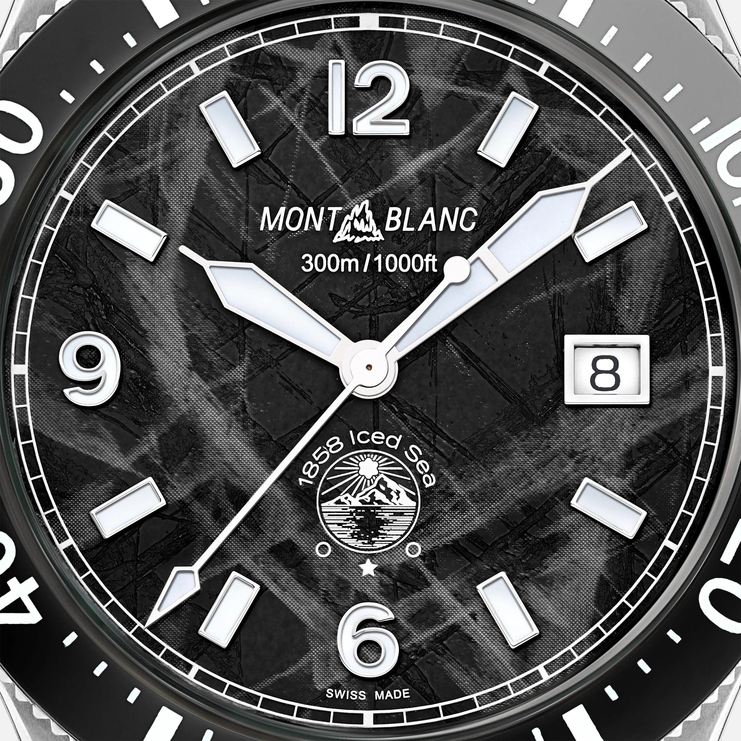 Montblanc orologio 1858 Ice Sea Automatic Date 41mm nero automatico acciaio 129371 Capodagli 1937