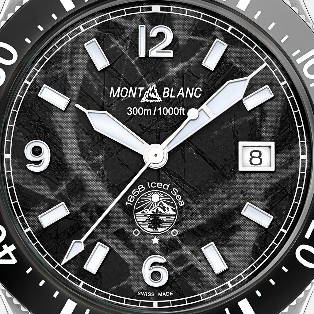 Montblanc orologio 1858 Ice Sea Automatic Date 41mm nero automatico acciaio 129372 Capodagli 1937