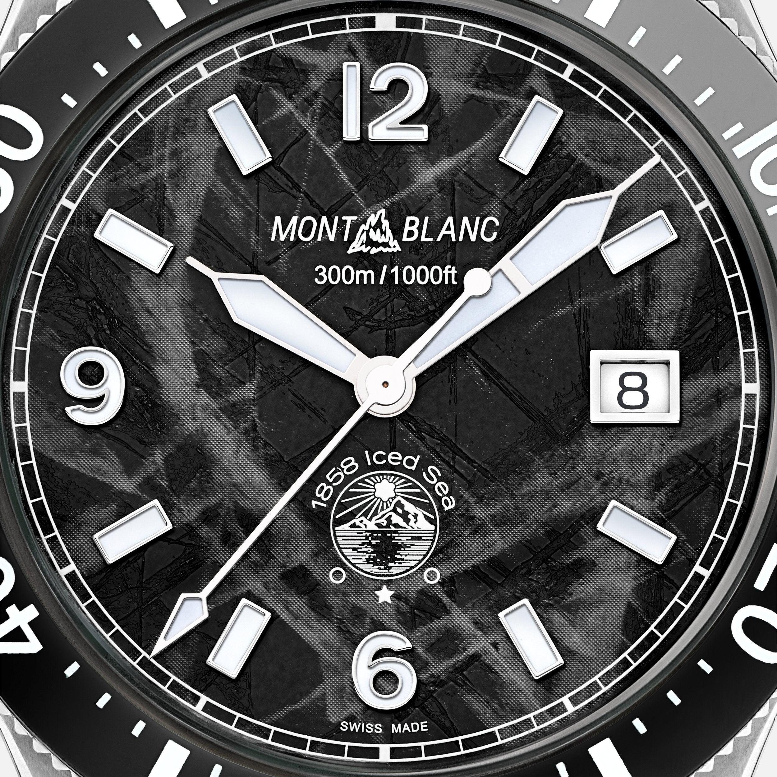 Montblanc orologio 1858 Ice Sea Automatic Date 41mm nero automatico acciaio 129372 Capodagli 1937