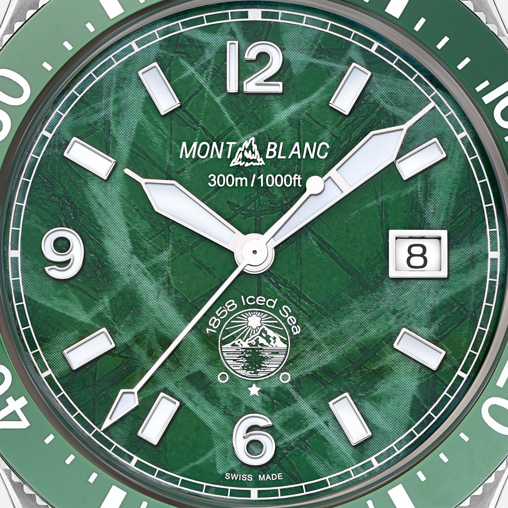 Montblanc orologio 1858 Ice Sea Automatic Date 41mm verde automatico acciaio 129765 Capodagli 1937