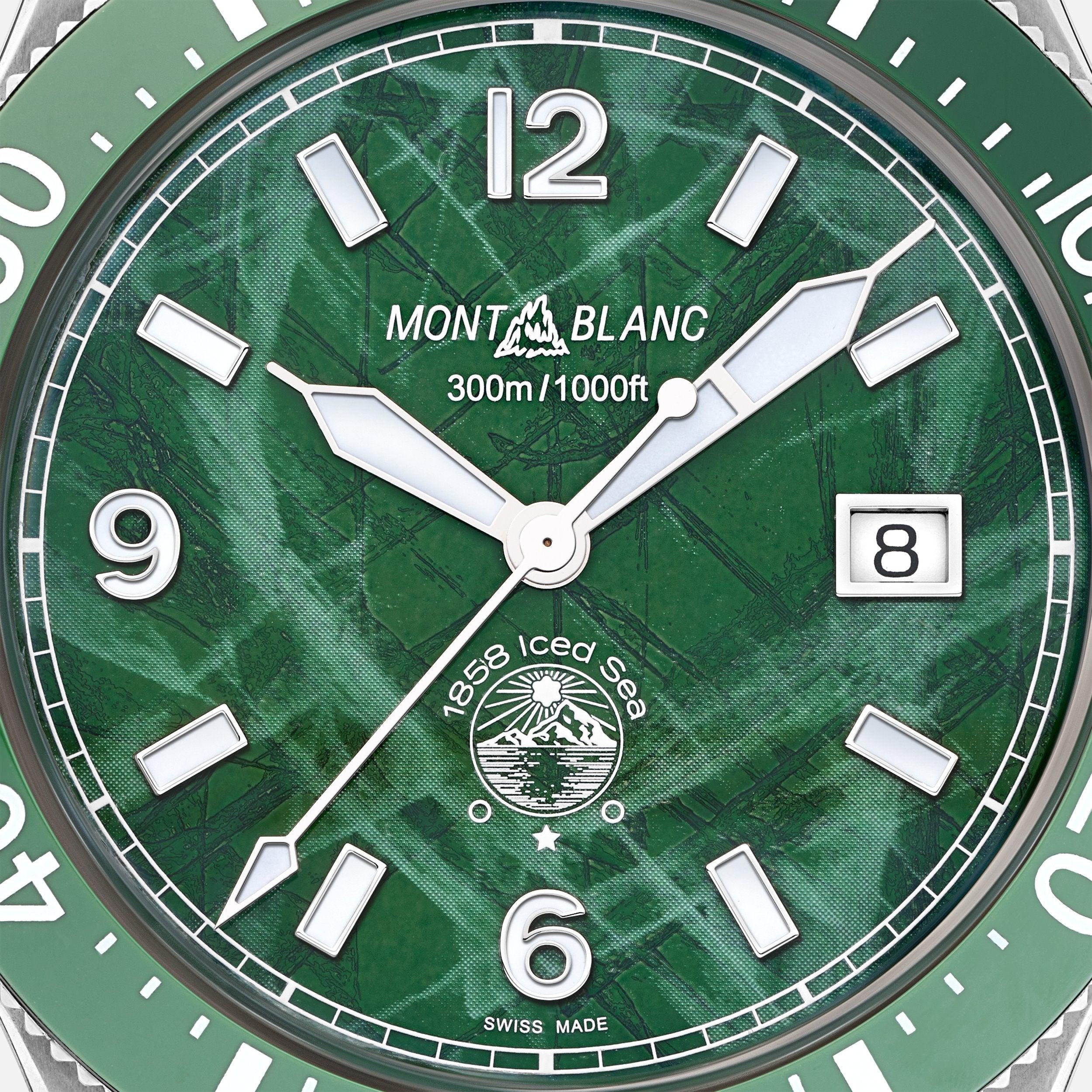 Montblanc orologio 1858 Ice Sea Automatic Date 41mm verde automatico acciaio 129765 Capodagli 1937
