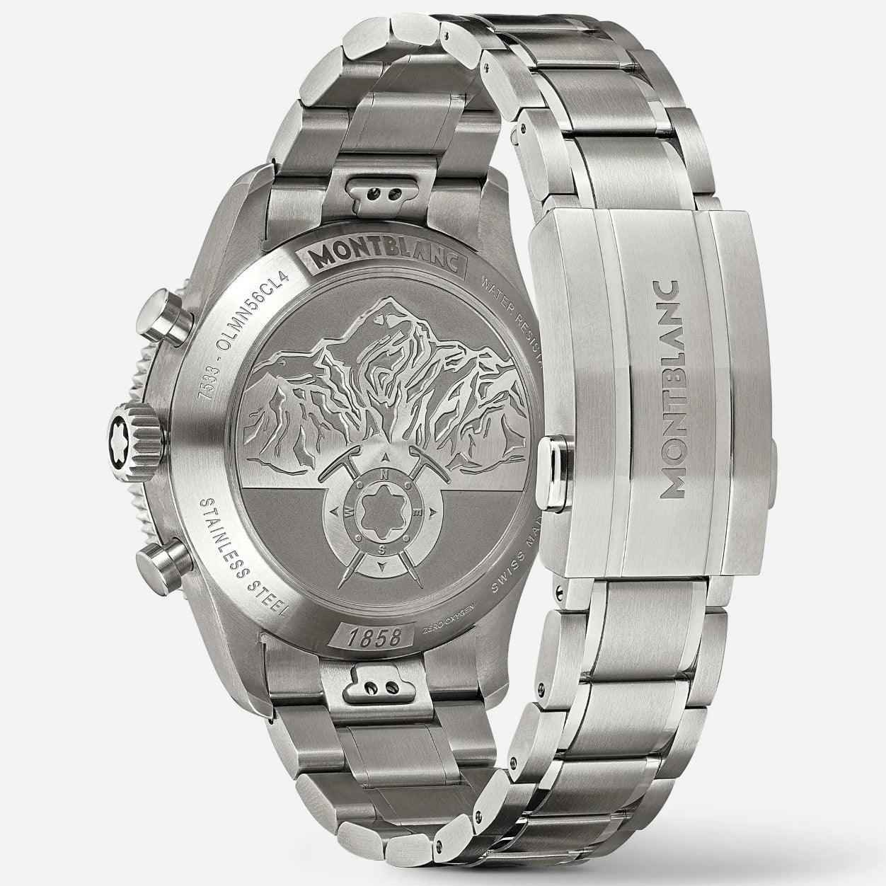 Fondello dell’orologio in acciaio con incisione, bracciale a maglie