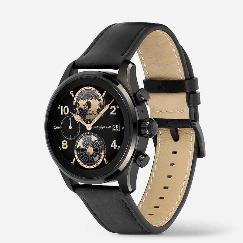 Smartwatch Montblanc Summit 3 42mm titanio nero, quadrante nero, cinturino in caucciù nero