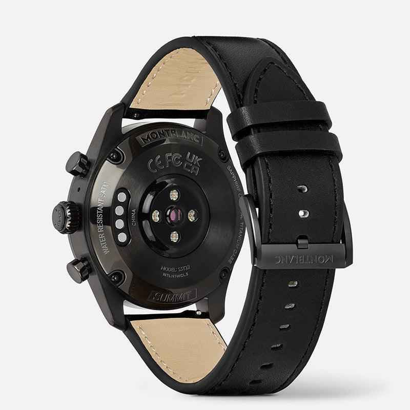 Smartwatch Montblanc Summit 3 42mm titanio nero, fondo e cinturino in caucciù nero