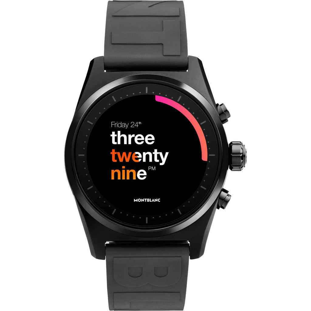 Montblanc orologio smartwatch Summit Lite 43mm in alluminio nero e cinturino in caucciù 128408 Capodagli 1937
