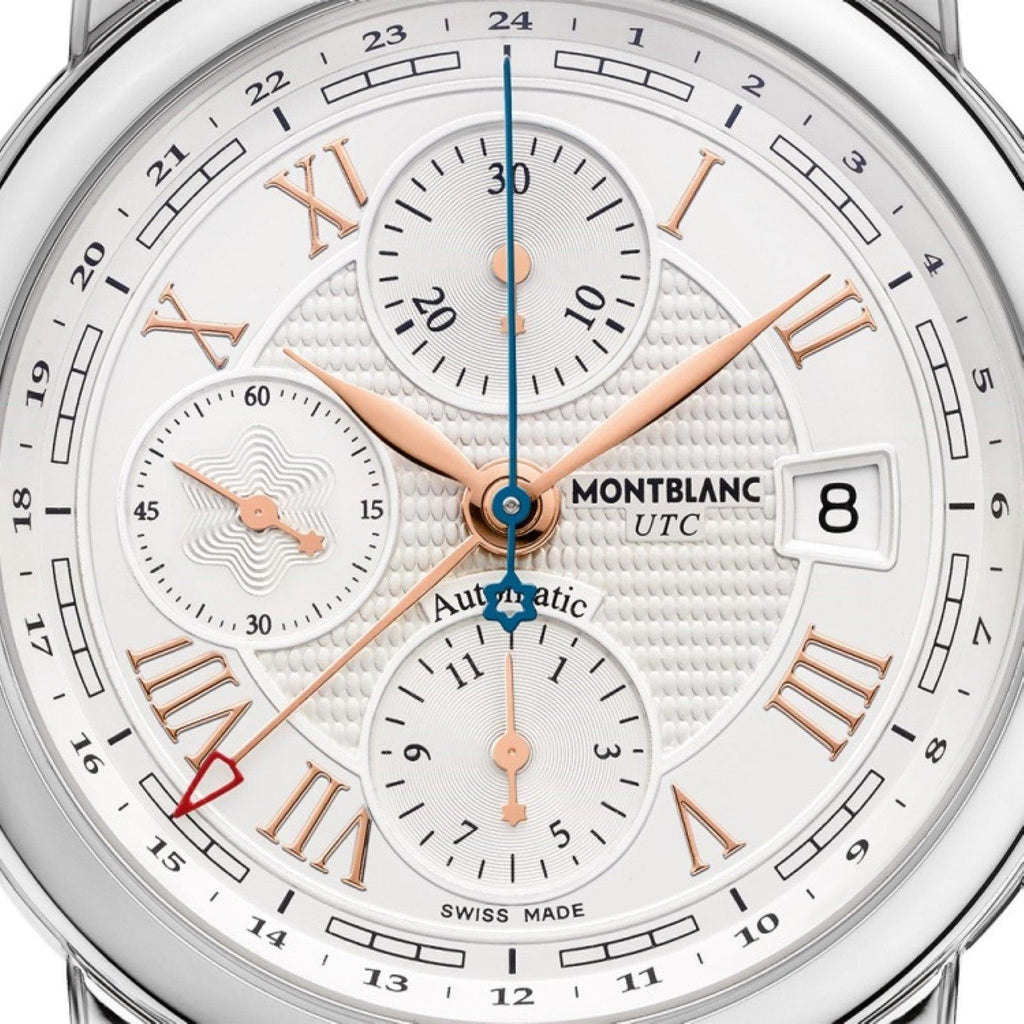 Montblanc orologio Star Roman Chronograph UTC Carpe Diem special edition 42mm argento automatico acciaio 113880 Capodagli 1937