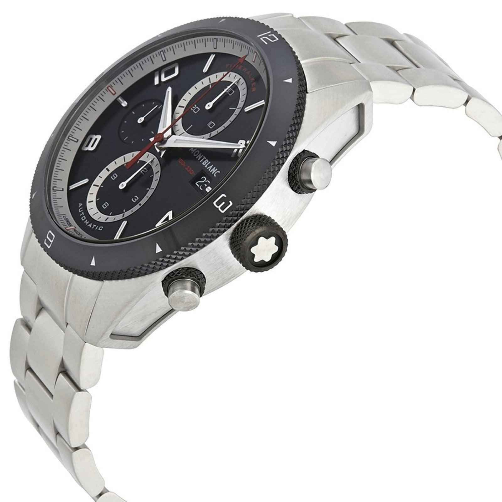 Orologio Montblanc Timewalker cronografo in acciaio con pulsanti e corona laterale