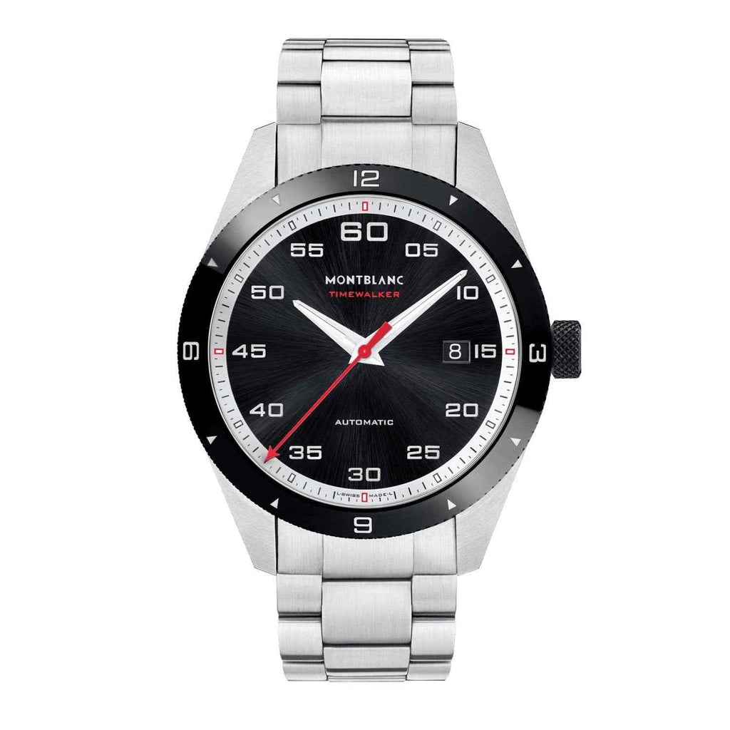 Orologio da polso automatico da uomo con quadrante nero e bracciale in acciaio 41 mm