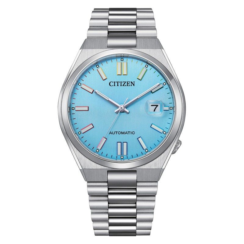 Citizen Tsuyosa Limited Edition Automatico Uomo 40 mm Acciaio Quadrante Azzurro Soleil Indici Rainbow Vetro Zaffiro Data Calibro 8210 Bracciale Acciaio 50 m Ref. NJ0151-53L