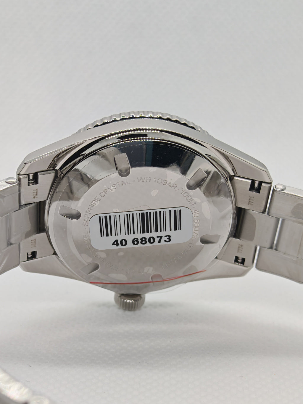 Orologio Oris fondello in acciaio con etichetta e bracciale a maglie