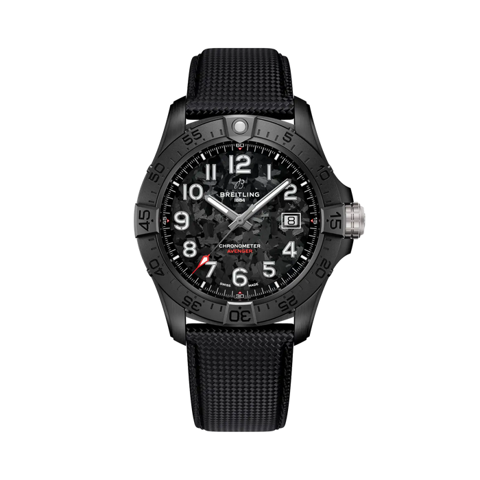 Breitling Avenger Automatic 42 Night Mission Uomo 42 mm Ceramica Nera Quadrante Nero Calibro 17 Pelle Antracite Titanio 300 m Ref. S17328101B1X1