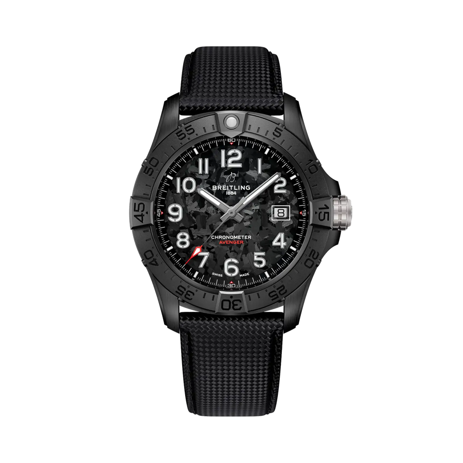 Breitling Avenger Automatic 42 Night Mission Uomo 42 mm Ceramica Nera Quadrante Nero Calibro 17 Pelle Antracite Titanio 300 m Ref. S17328101B1X1