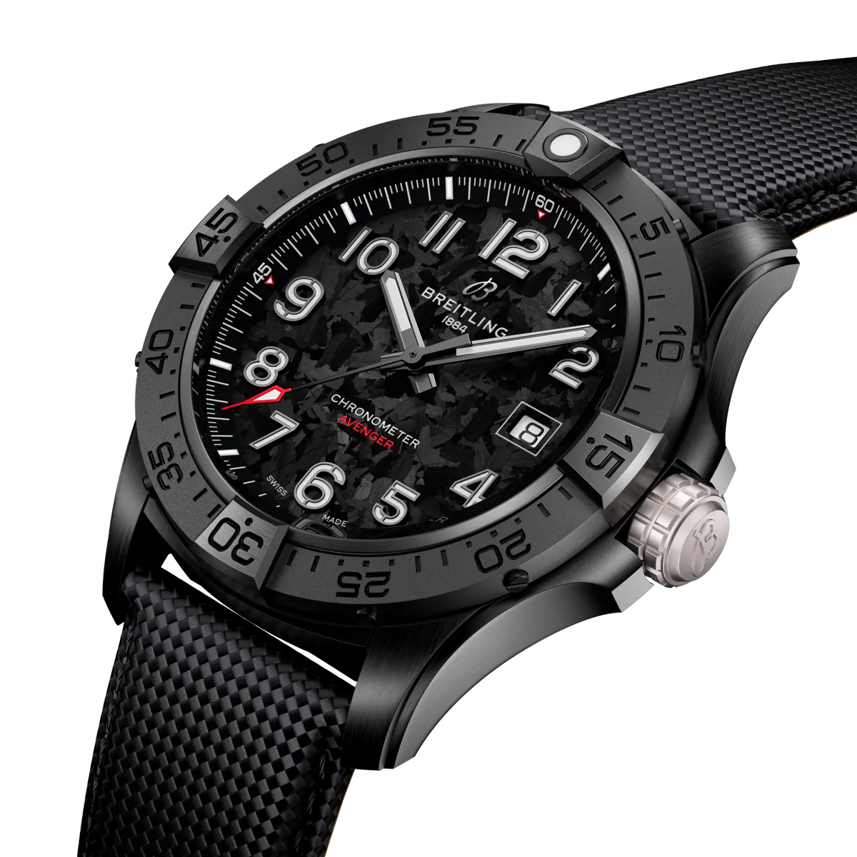 Breitling Avenger Automatic 42 Night Mission Uomo 42 mm Ceramica Nera Quadrante Nero Calibro 17 Pelle Antracite Titanio 300 m Ref. S17328101B1X1